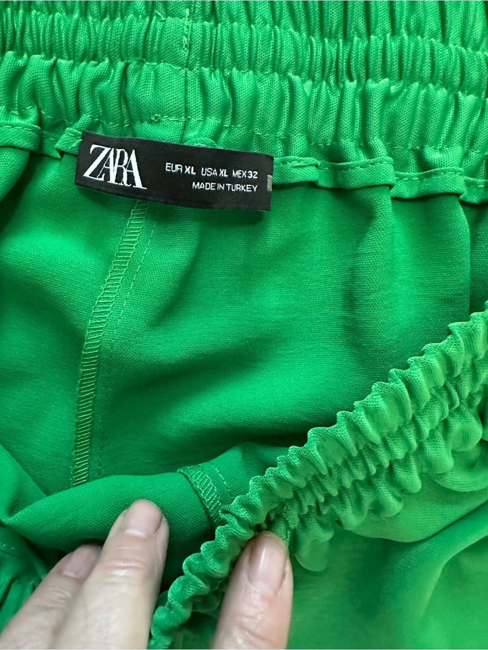 Zara Emerald Green Wide-Leg Drawstring Trousers - Picture 2 of 5